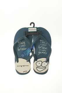  You Are XL Size 12 13 Your Brain on Video Games Flip Flops Blue