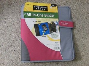 Mead Five Star All In ONe Binder Gray Pink Brand New with Tags