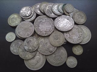 Pre 1947 British 500 Silver Coins Collection Bulk Lot Collect or Scrap