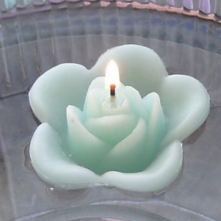 12 Mint Green Floating Rose Wedding Candles for Table Centerpiece and