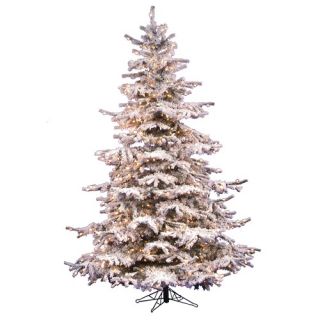 Vickerman Flocked Sierra Fir 7 5 Artificial Christmas Tree with Clear