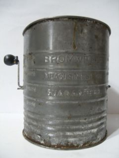 Vintage Bromwells Measuring Metal Flour Sifter 5 Cup