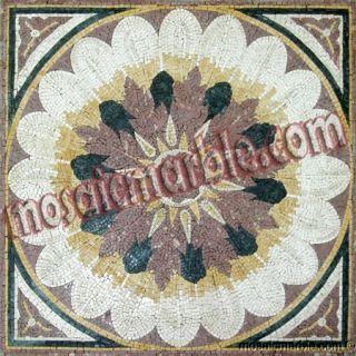 Marble Mosaic Tile Geometrical Design Floor Inlay Decor