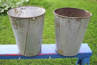  Maple Syrup 2 Tin Sap Buckets ORIGINAL OLD FINISH Great Flowering
