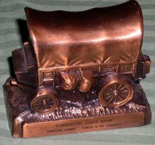 Vintage Banthrico Copper Covered Wagon Bank Forreston IL