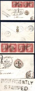 Penny Red SG43 Plate 94 TRIP 4 On Cover to France
