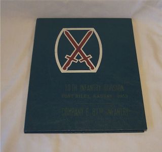 10th Infantry Division Fort Riley KS 1953 Company E 87th Infantry