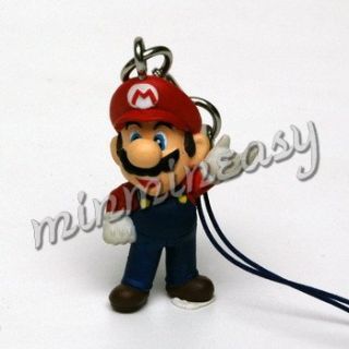 Nintendo Super Mario Figure Ring Keychain Charm Mario