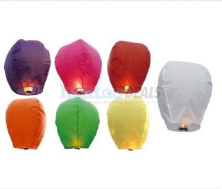Pack Multi Color Chinese Lanterns Sky Fly Candle Lamp for Wish Party