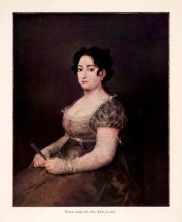  in Print Lady with A Fan Francisco Goya Portrait Painting Hand