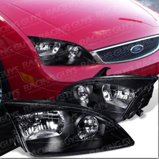 05 07 Ford Focus Black Euro Clear Headlights ZX4 St New