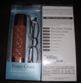 Foster Grant Compact Metal Reading Glasses 1 00