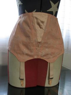 1960s Vintage Triumph Pink Brocade Girdle Bottom Garters Pin Up