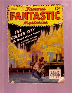 Famous Fantastic Mysteries Dec 1942 Pulp Finlay Cover VG