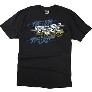 Fox Racing Two Edged T Shirt Tee Black Blue White Adult Size Large L