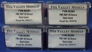 Fox Valley Models N Scale Rock Island SD FMC 5347 SD Box Car 4 Cars