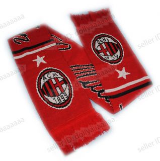 Italia Soccer Team AC Milan Football Club Scarf Knitted