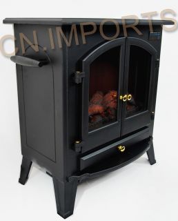  Standing Electric Fireplace Heater w/Logs Flame Effec C 20A1 Portable