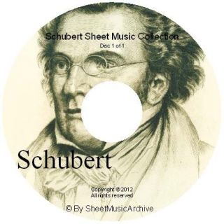 Huge Classical Franz Schubert Sheet Music Collection on DVD PDF Over