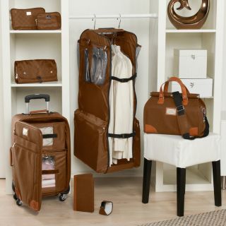 Joy Mangano Paris Collection 8PC Faux Suede & Genuine Leather Luggage