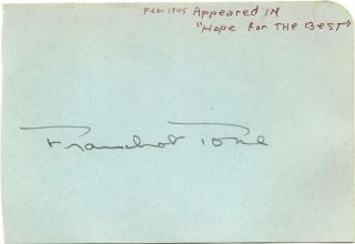 Franchot Tone Signature on Paper Hope for The Best BN4027