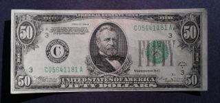 1934B $50 Philadelphia Vinson FRN RARE 509K Printed Almost