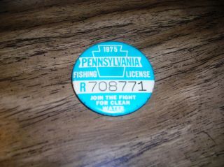1975 Pennsylvania Fishing License Pin R708771