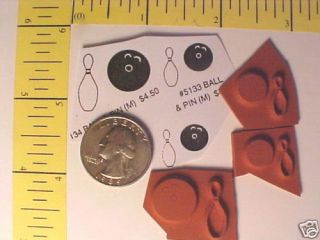 Bowling Balls Pins Un Mounted Rubber Stamps New