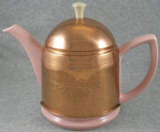 Hall China Pink Teapot Copper Cozy Cover Forman Family Inc