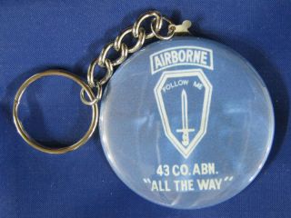 43rd Company ft Benning Airborne Jump School Keychain