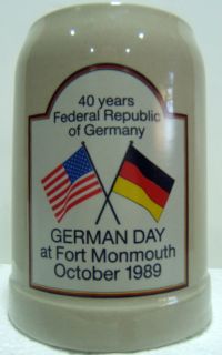 German Day Fort Monmouth 1989 Beer Stein 40th Anniver Gerz 5L West