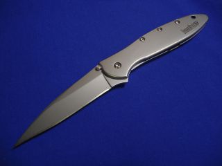 Kershaw 1660 Leek Plain Edge Speedsafe Silver Pocket Knife USA New
