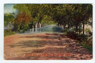junction city fort riley kansas postcard 1908 flood