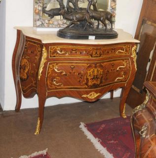 Louis XV Bombe Chest Drawers Commode Furniture Inlay