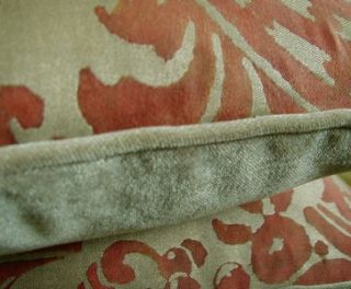 FORTUNY Fabric Custom Designer Pillows Gold Metallic Cotton Fabric 2