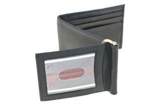  Leather Z Shape Money Clip Front Pocket Wallet ID Outside Black
