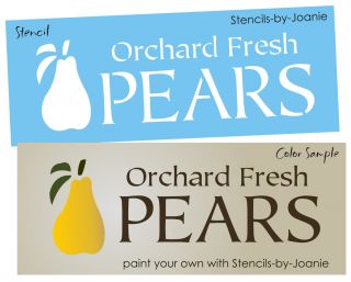 Stencil Orchard Fresh Pears Garden Market Farm Fruit Country Primitive