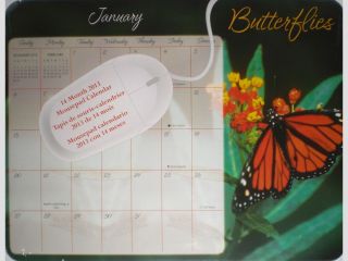  Butterflies 2013 14 Month Mousepad Calendar