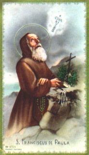 24kb jpg Saint Francis of Paola holy card, artist unknown