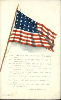 US Flag Patriotic Poem by Francis Scott Key c1910 Postcard