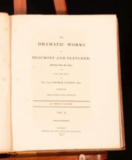 1811 3vol BEAUMONT FLETCHER Dramatic Works George Colman Illus