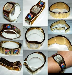  Frey Wille Hundertwasser Street Rivers House Enamel YG Wrist Watch