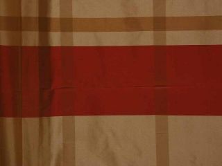 Kravet 100 TAFETTA Plaid Red Orange Beige Tan Silk Drapery Fabric 7 8Y