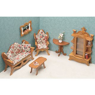 Unfinished Wood Living Room Dollhouse Furniture Kit Living Room