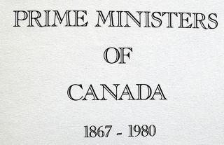  Prime Ministers of Canada 1867 1980 by R de L Furtado History Canadian