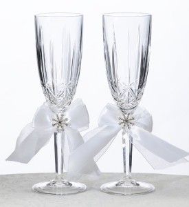 Snowflake Crystal Wedding Toasting Flutes