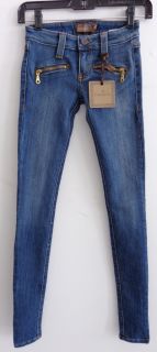 Frankie B Zip Heart Ultra Skinny Jeans in Venus Blue Wash Size 23