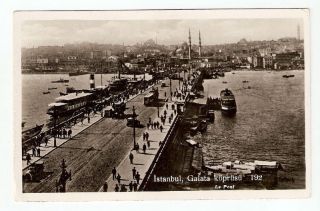 Turkey Istanbul Postcard Constantinople Bridge Galata