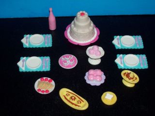 Lot of Dishes Food Trays Desserts for Barbie Party Accessories