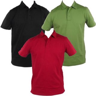 Mens Plain Cotton Work Sports Polo Shirts s M L XL Red Green Black